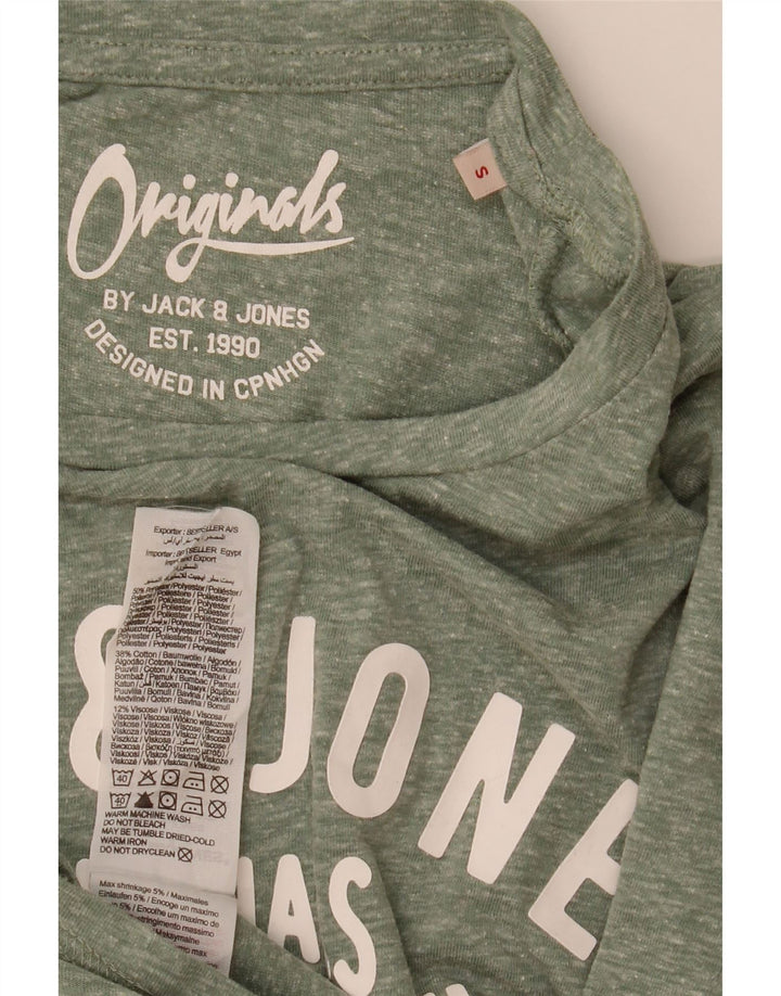 Jack & Jones Herren-T-Shirt mit Grafik, klein, grün geflecktes Polyester