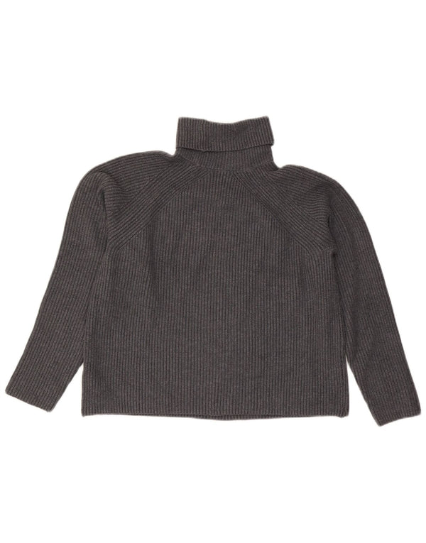 Marks & Spencer Damen Crop Rollkragenpullover Pullover UK 10 Small Grau