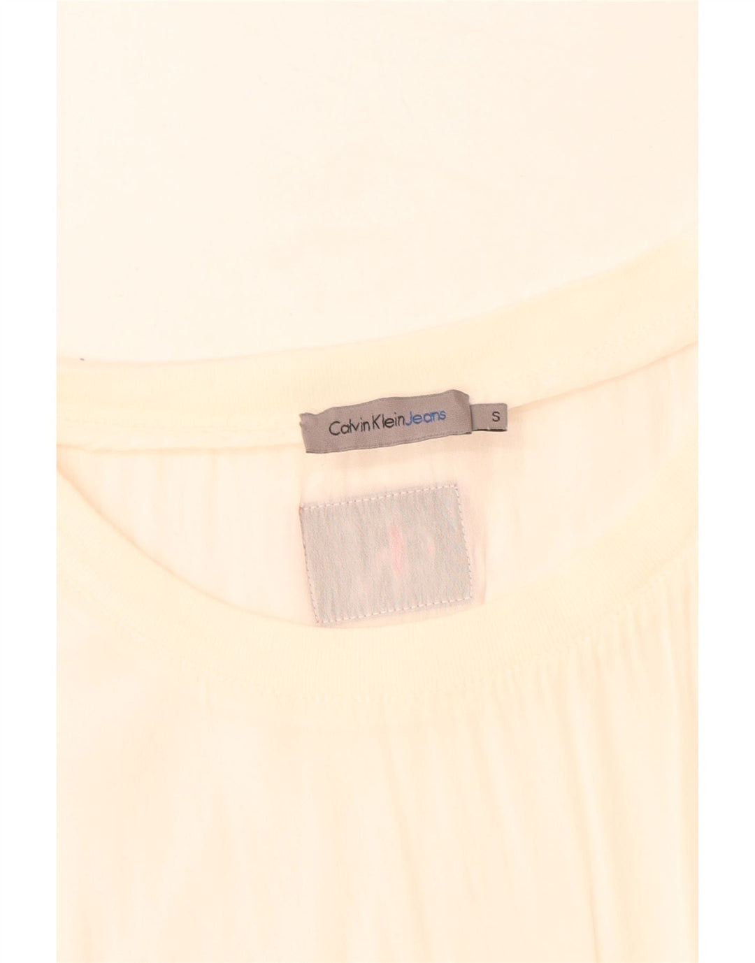 Calvin Klein Jeans Damen Bluse Top UK 10 Small Off White