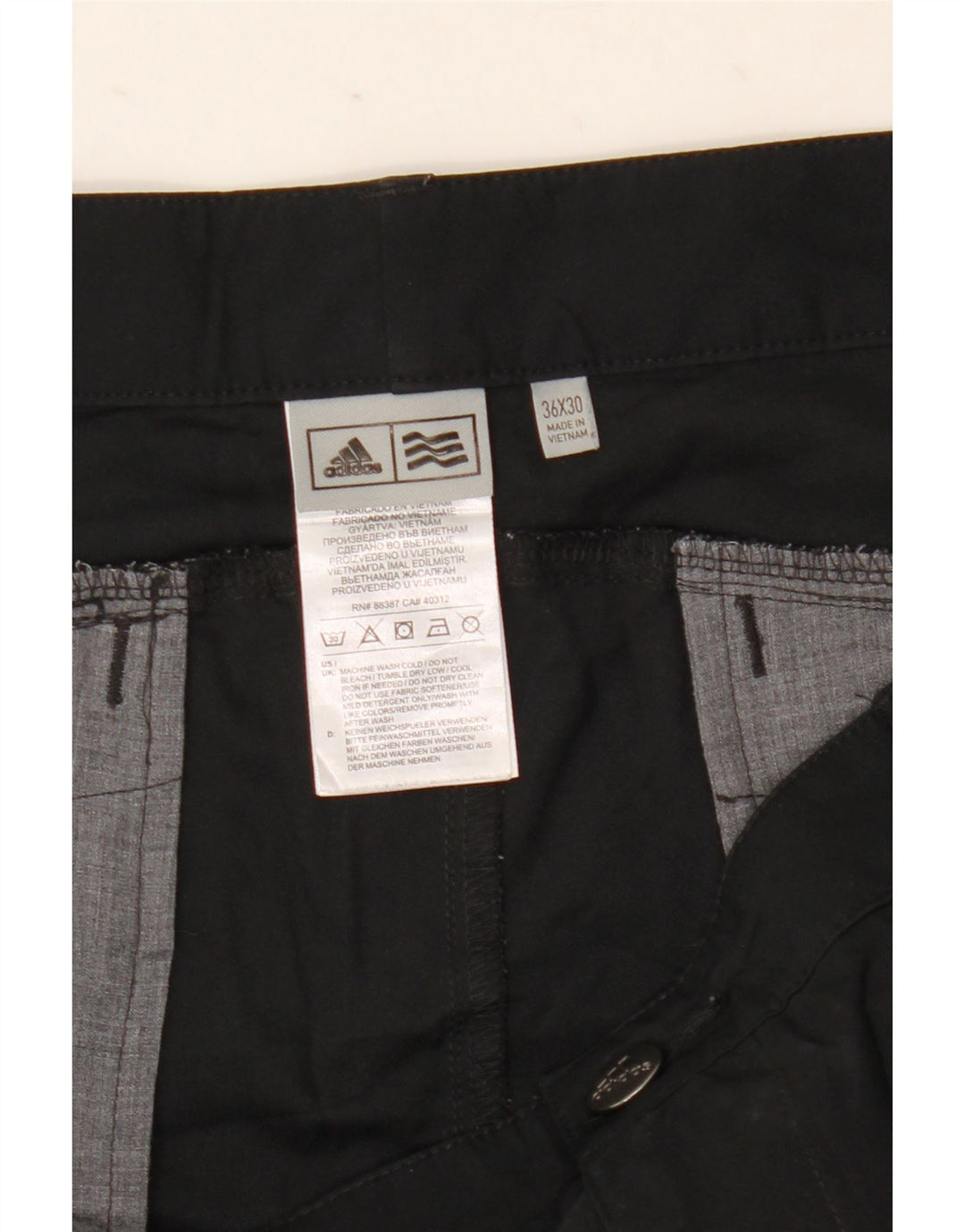 Adidas Herren Slim Chino Hose W36 L30 Schwarz Polyester