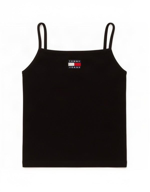 Tommy Hilfiger Damen Cami Top UK 10 Small Schwarz Baumwolle
