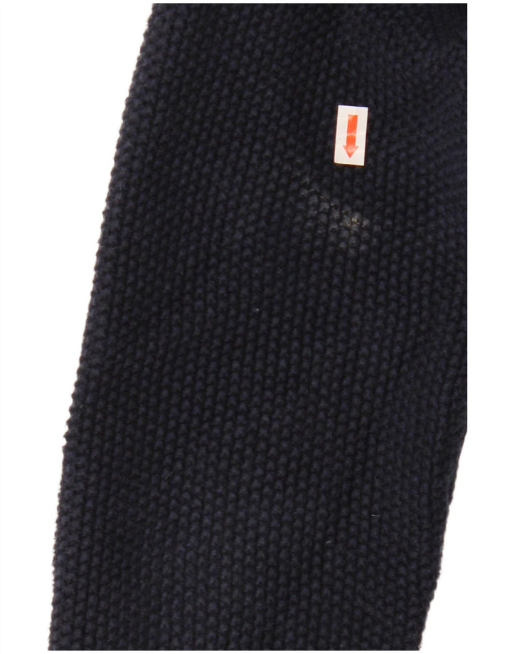 CREW CLOTHING Offener Damen-Cardigan-Pullover UK 14 Mittelmarineblaue Baumwolle