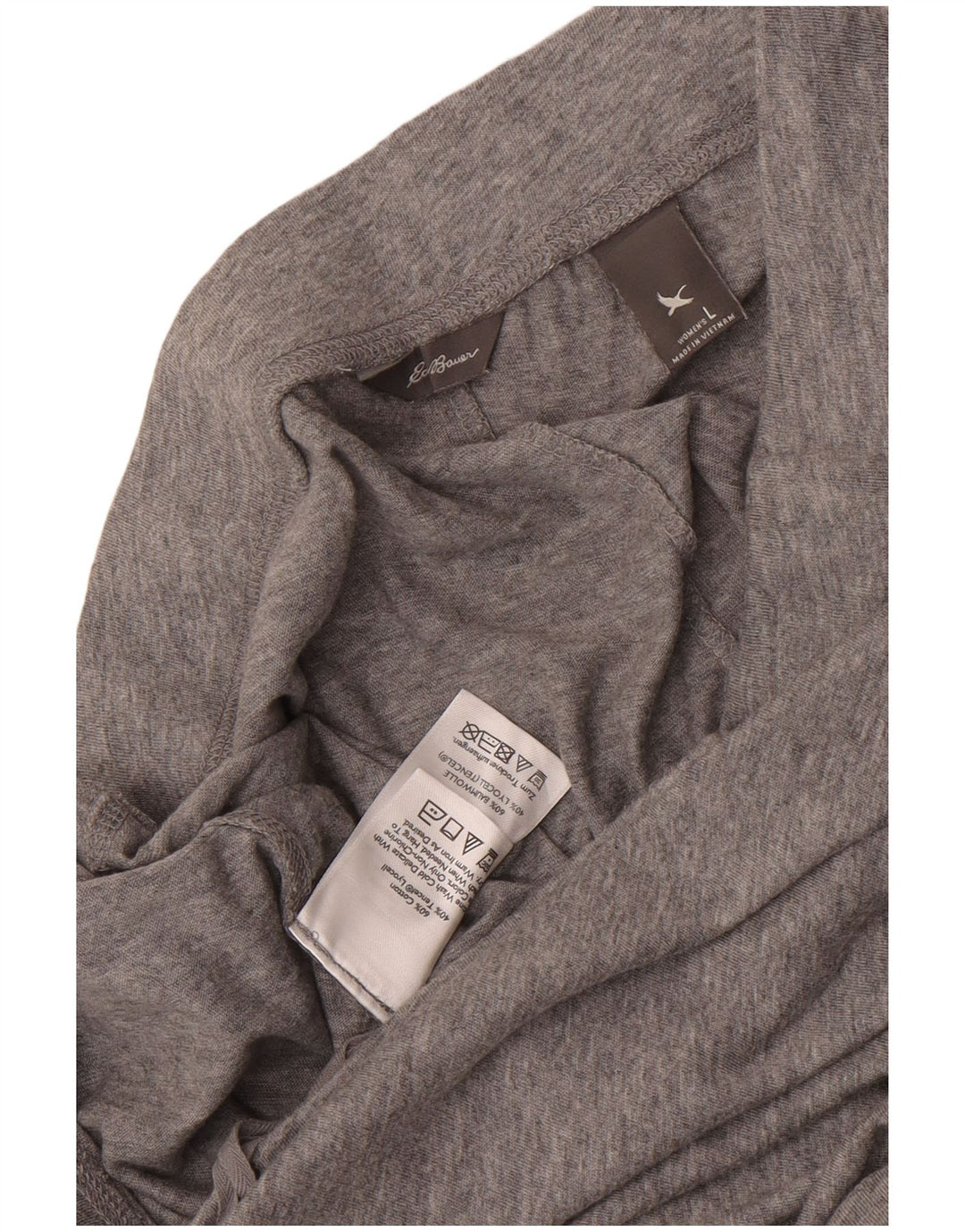 Eddie Bauer Damen-Maxirock, Größe L, W36, grau gefleckte Baumwolle
