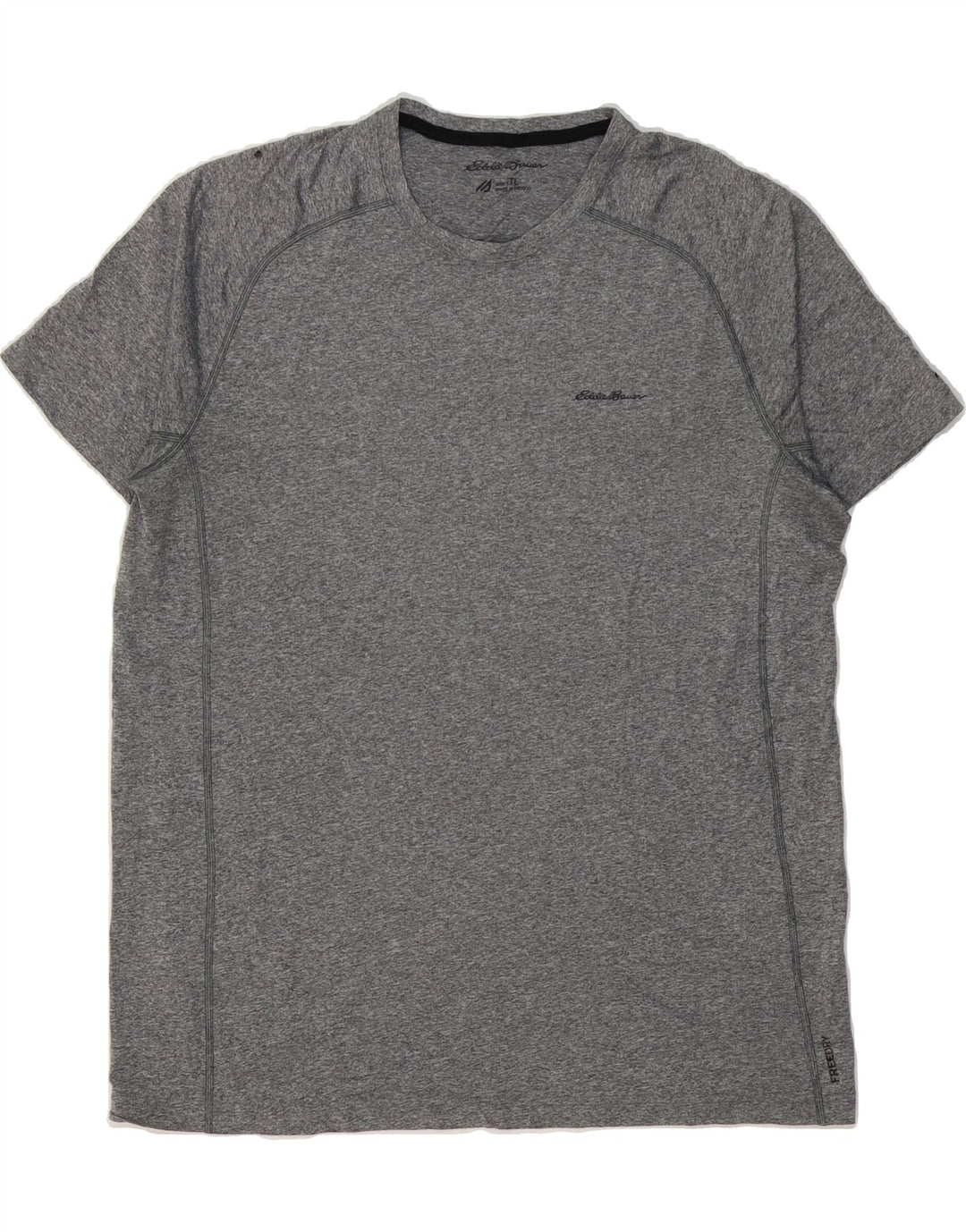 EDDIE BAUER Mens T-Shirt Top XL Grey Flecked Polyester Vintage Eddie Bauer and Second-Hand Eddie Bauer from Messina Hembry 
