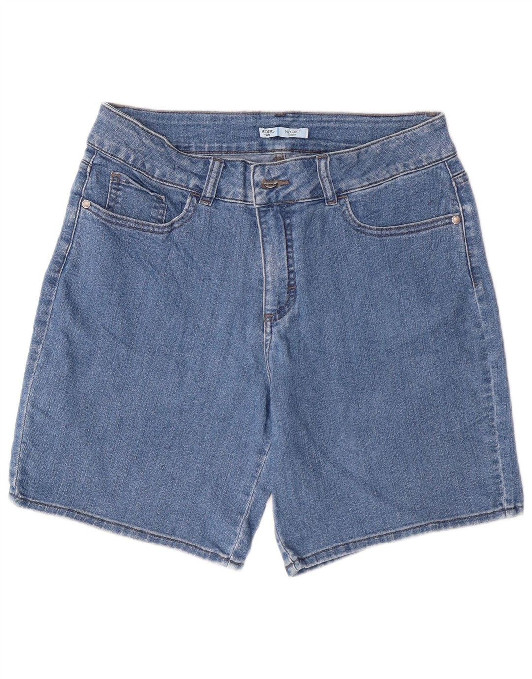 LEE Damen Riders Mid Rise Denim Shorts US 10 Large W30 Blaue Baumwolle