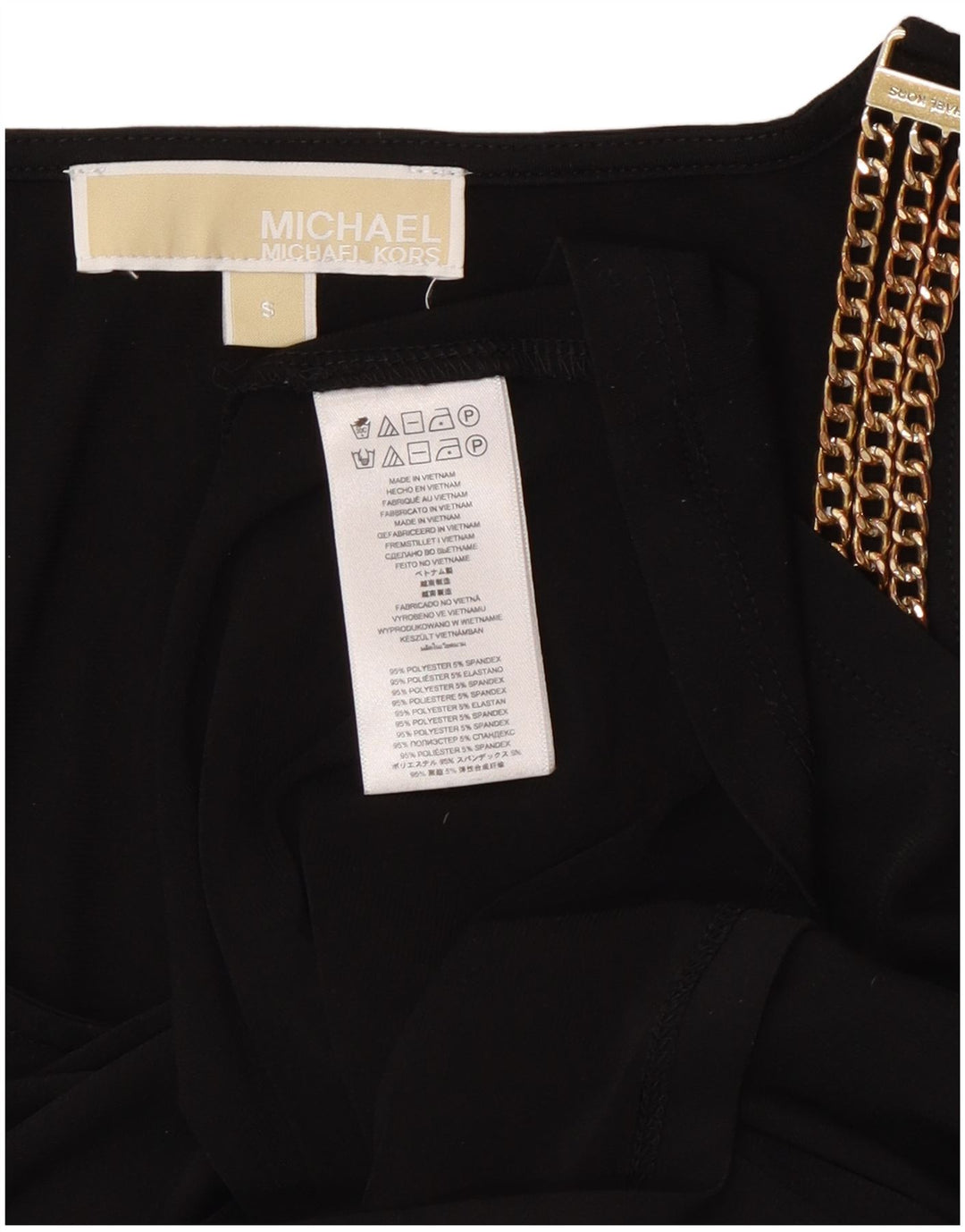 Michael Kors Damen ärmelloses Blusenoberteil UK 10 Small Schwarz Polyester
