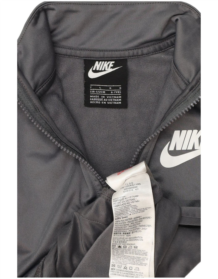 Nike Jungen-Trainingsanzug-Top-Jacke, 6–7 Jahre, groß, graues Polyester