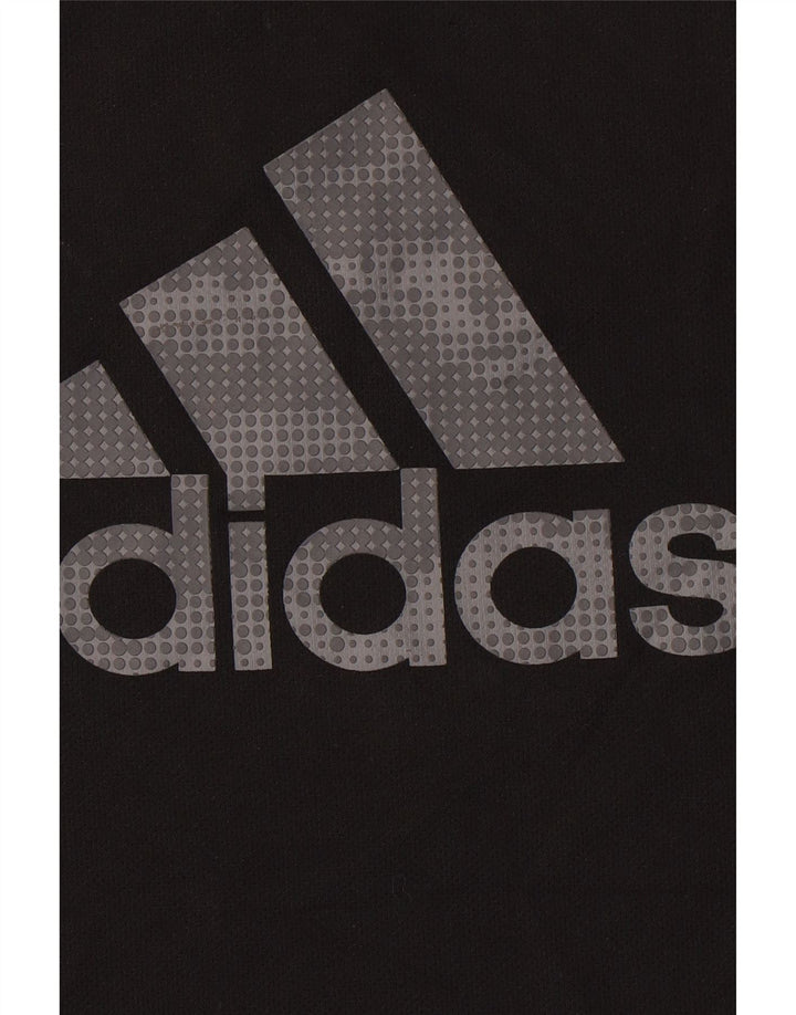ADIDAS Mens Graphic T-Shirt Top Large Black Polyester Vintage Adidas and Second-Hand Adidas from Messina Hembry 