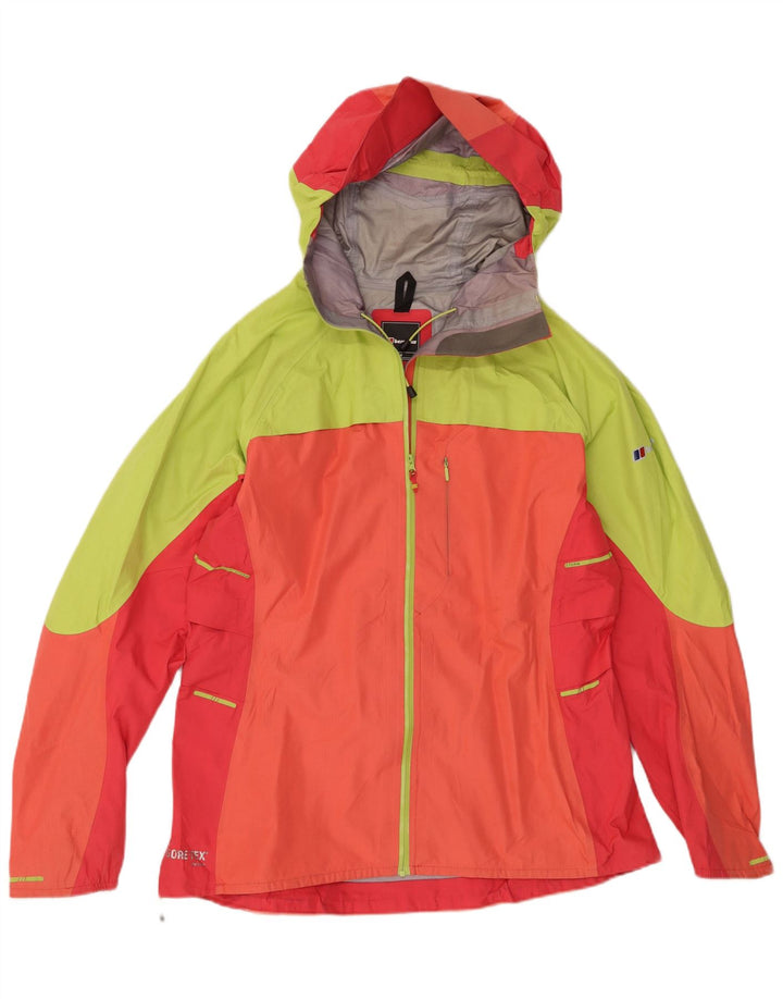 Berghaus Damen Regenjacke mit Kapuze UK 16 Large Orange Colourblock