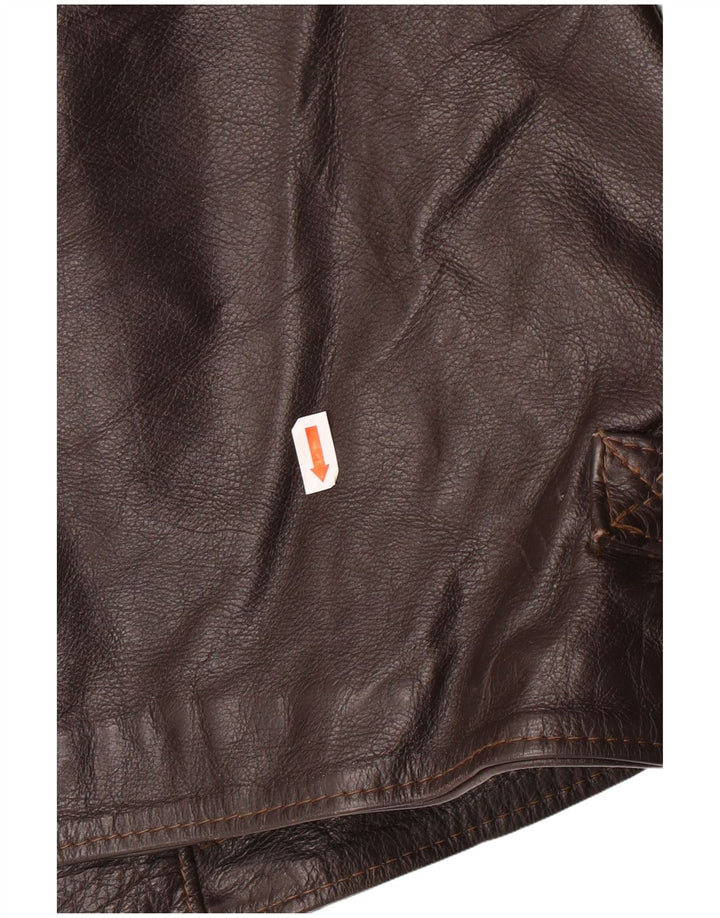 VINTAGE Herren Lederjacke UK 42 XL Braunes Leder