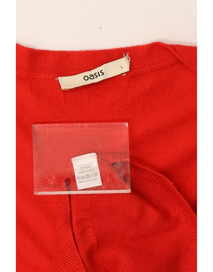 OASIS Damen Longline-Cardigan-Pullover UK 14 Large Rot Polyamid