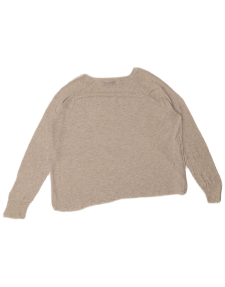 Zara Damen-Pullover mit U-Boot-Ausschnitt, Gr. 14, Mittelgrau