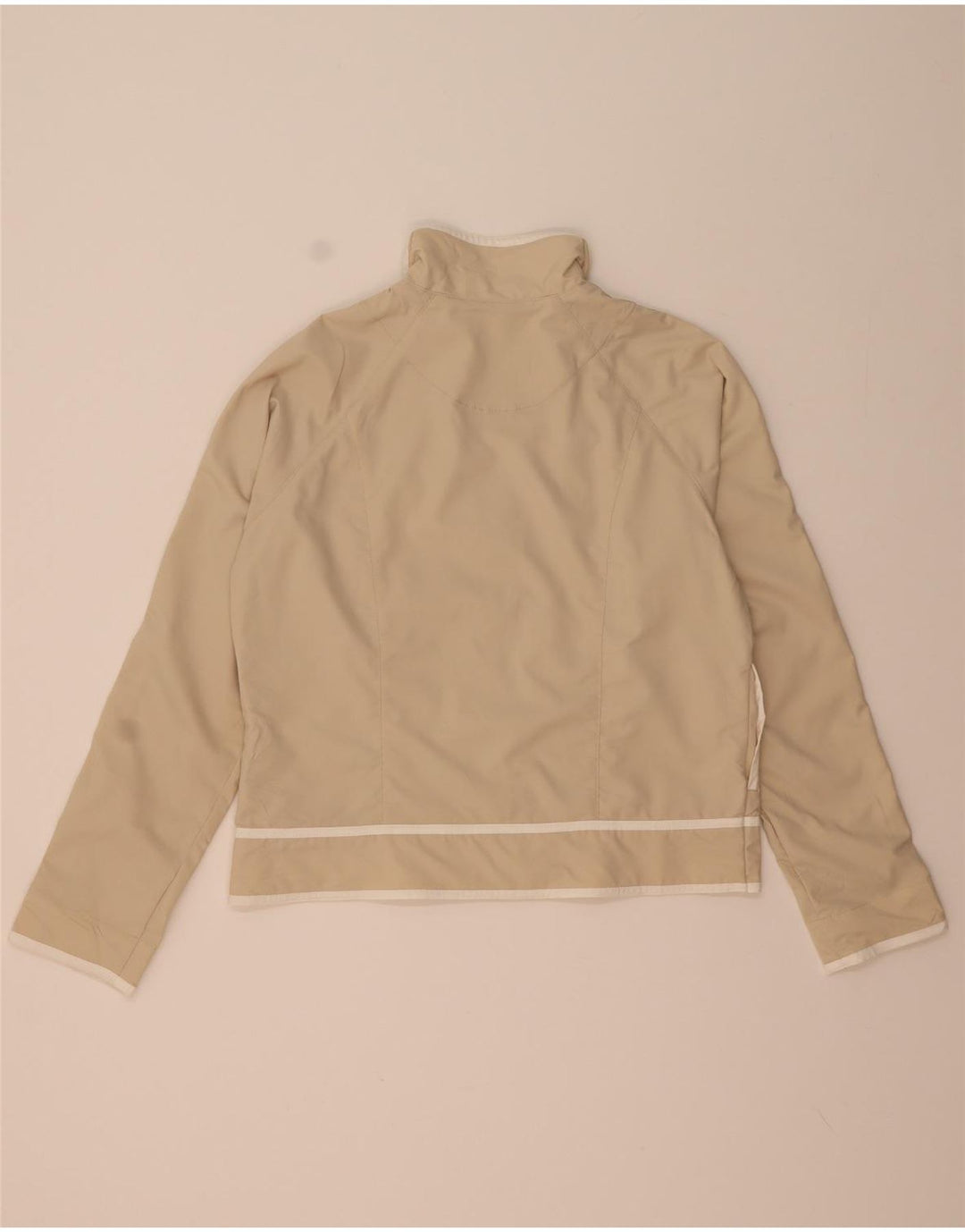 Nike Damen-Trainingsanzug-Top-Jacke, US 12/14, großes beiges Polyester