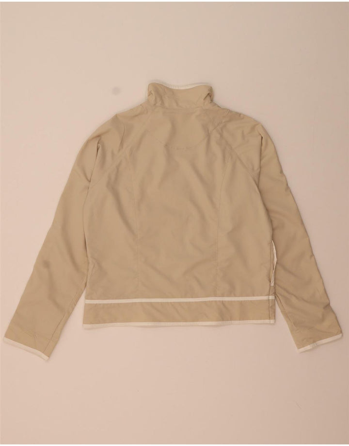 Nike Damen-Trainingsanzug-Top-Jacke, US 12/14, großes beiges Polyester