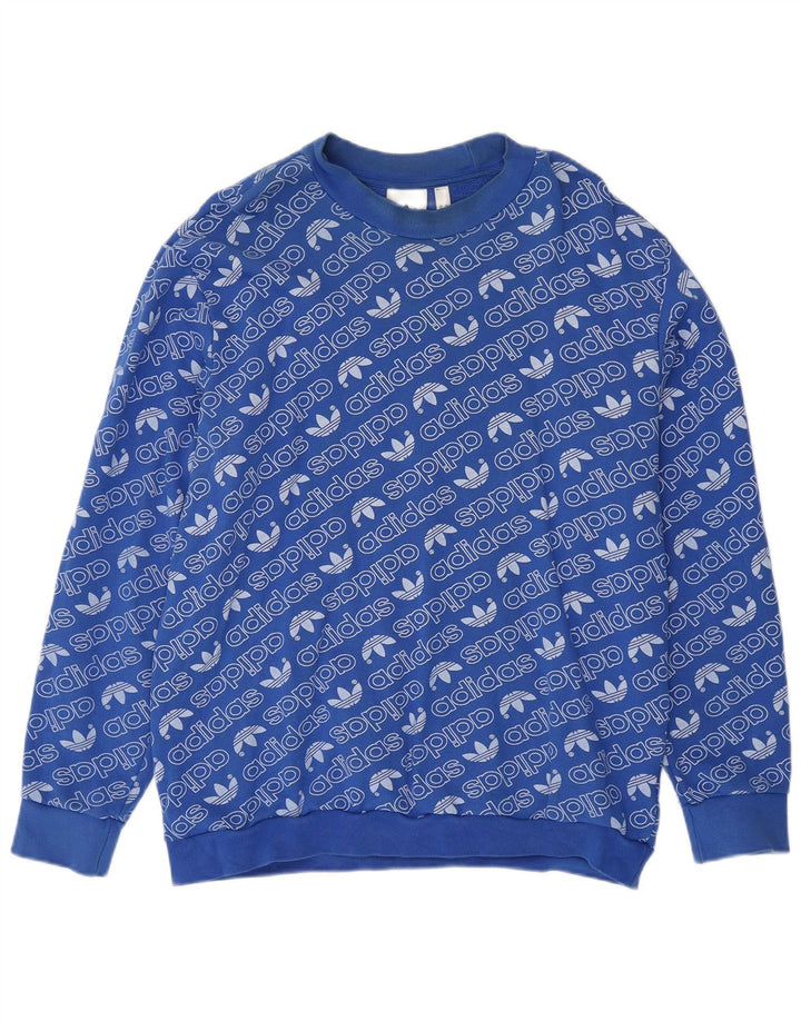 Adidas Herren Grafik Sweatshirt Pullover XL Blau Baumwolle