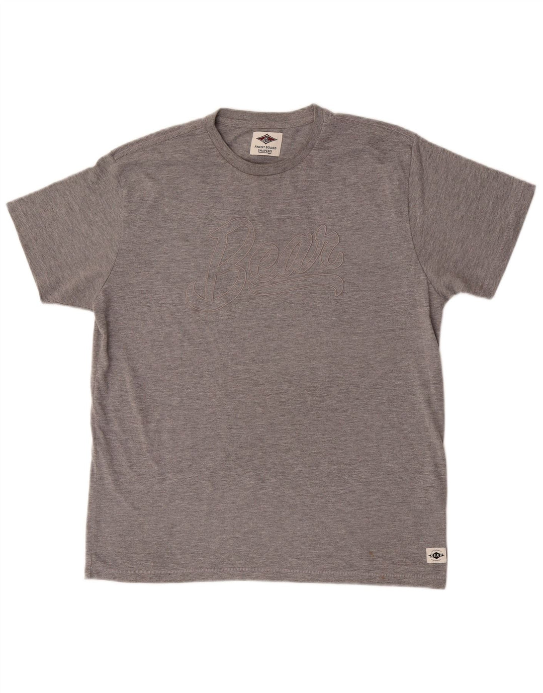 Bear Herren Grafik-T-Shirt-Oberteil XL Grau meliertes Polyester