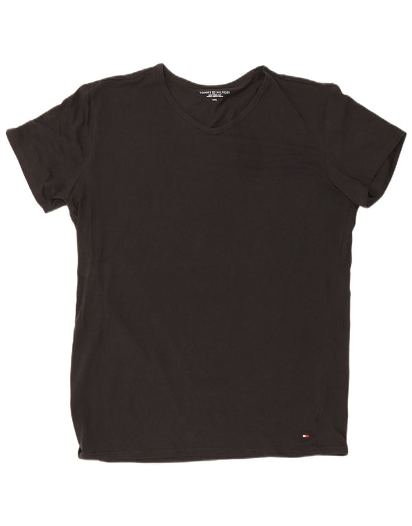Tommy Hilfiger Herren T-Shirt Top 2XL Schwarz Baumwolle