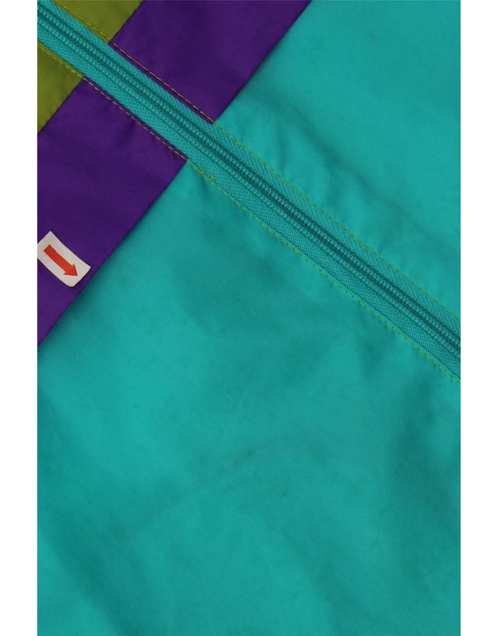 J Jeantex Herren-Regenjacke mit Kapuze, UK 38, Mittelgrün, Colourblock-Polyamid