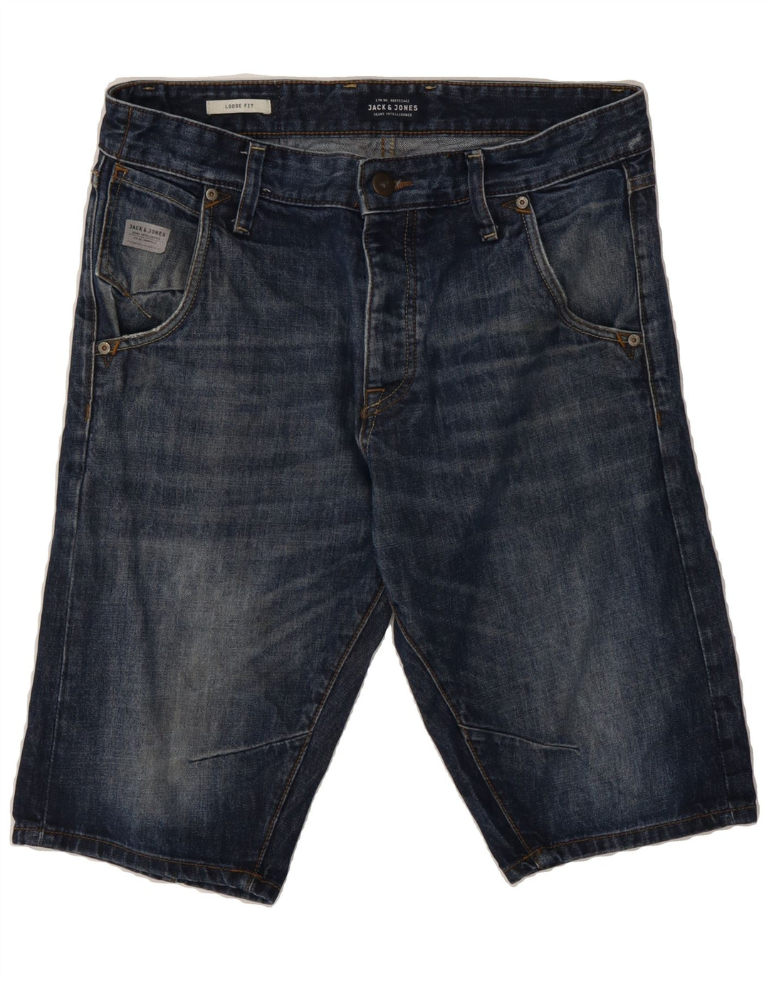 JACK & JONES Mens Loose Fit Denim Shorts W32 Medium Blue Cotton Vintage Jack & Jones and Second-Hand Jack & Jones from Messina Hembry 