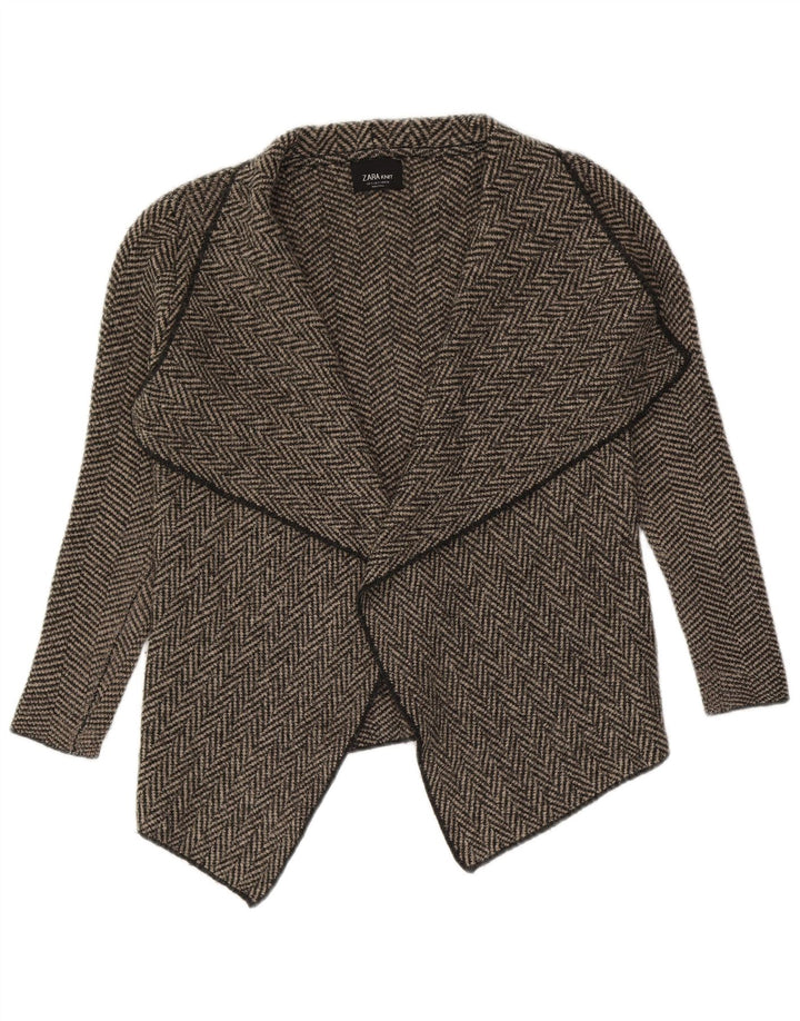 Asymmetrischer, offener Strickjackenpullover für Damen von Zara, Gr