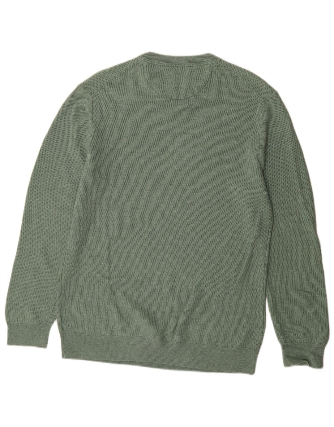 White Stuff Herren-Pullover mit Rundhalsausschnitt, mittelgrüne Baumwolle