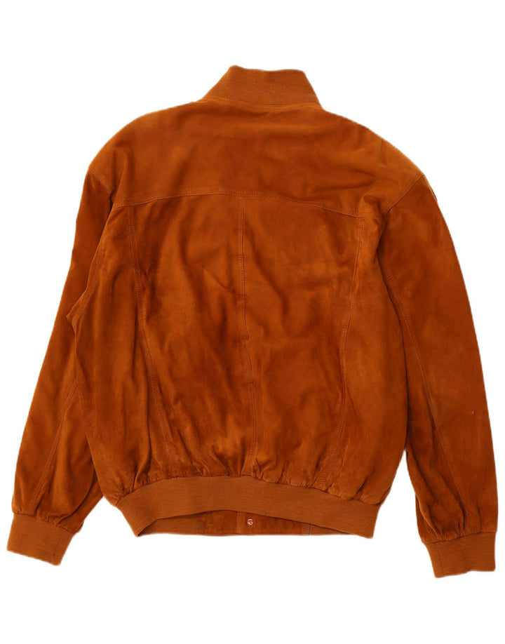 VINTAGE Herren Wildleder Bomberjacke EU 52 XL Beige Leder