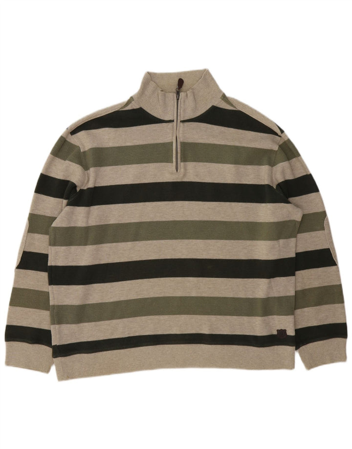 Marks & Spencer Herren-Pullover Harbor mit Reißverschluss, Blau, Größe L, Khaki