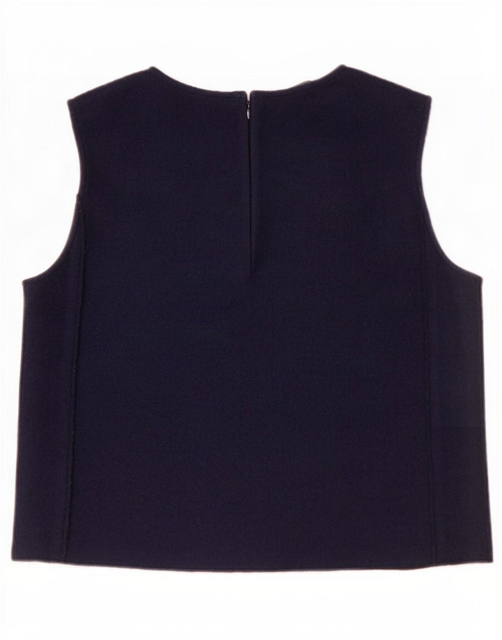 Cos Ärmelloses Blusenoberteil für Damen, EU 38, mittlere marineblaue Wolle