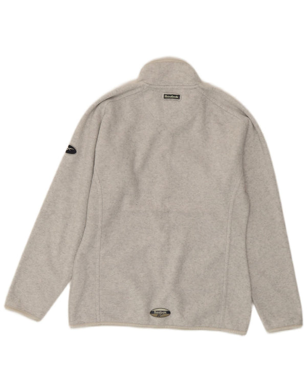 Reebok Damen Fleecejacke UK 10 Small Grau geflecktes Polyester