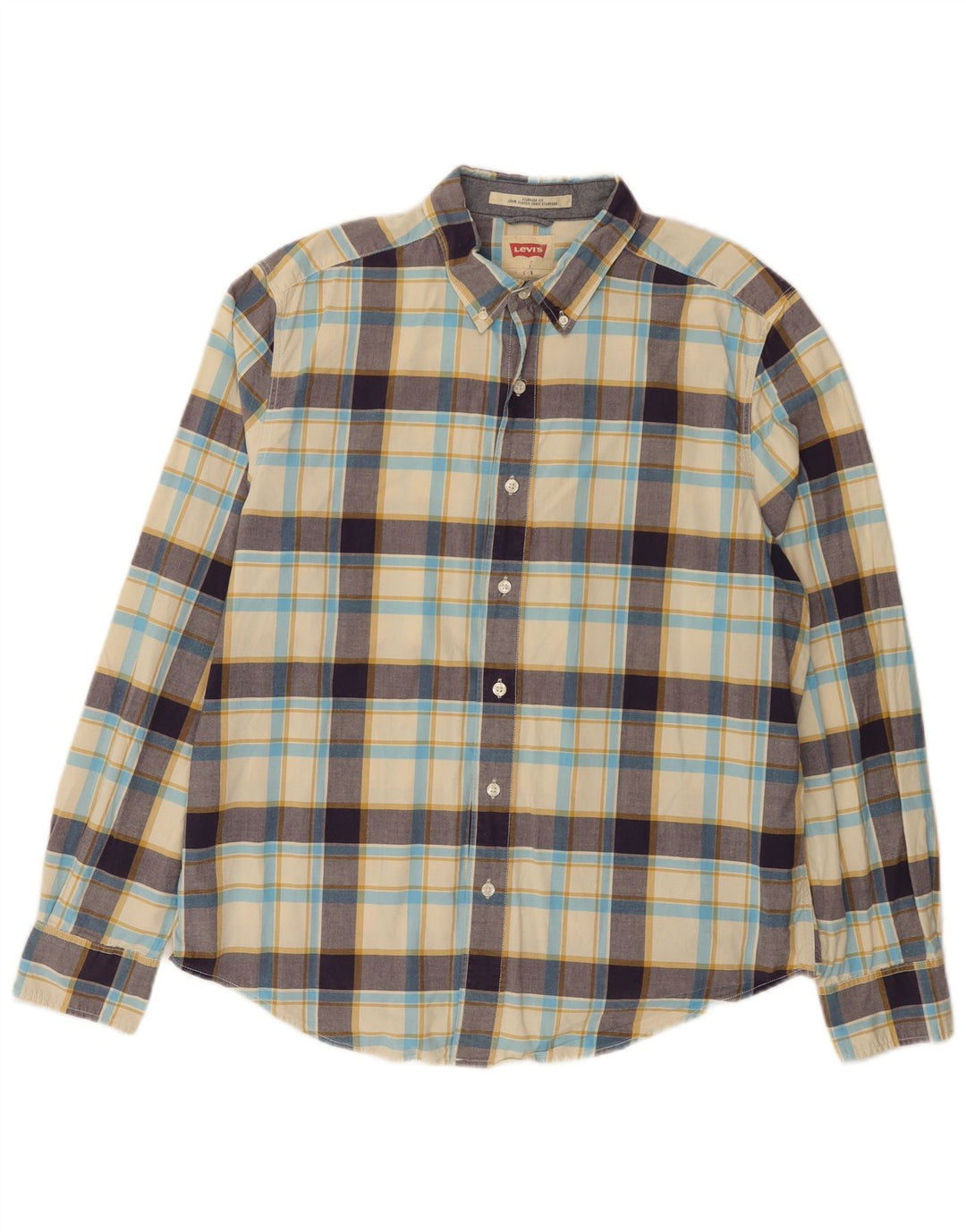 Levi's Herren-Hemd in Standard-Passform, groß, beige, kariert, Baumwolle