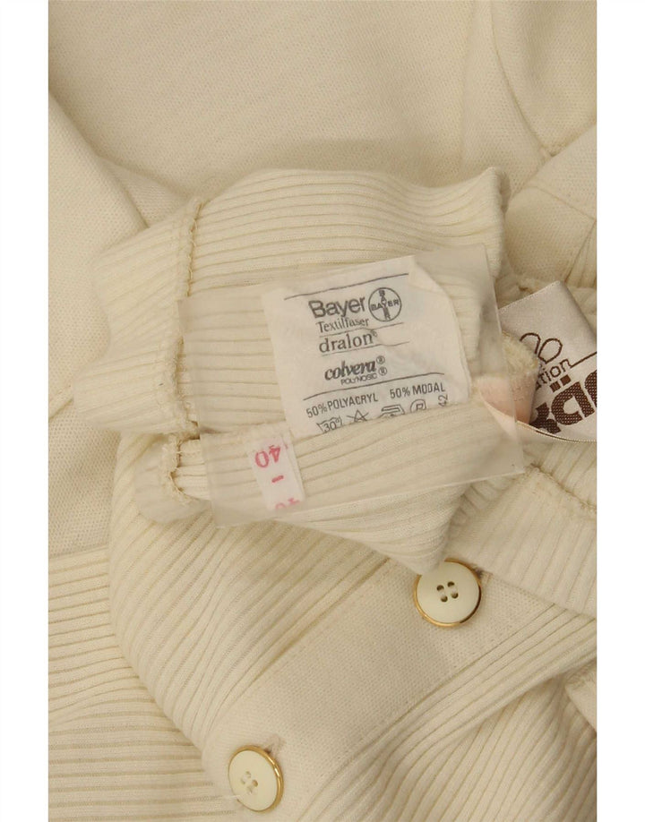 Karner Damen-Cardigan mit kurzen Ärmeln, Größe 40, gebrochenes Weiß