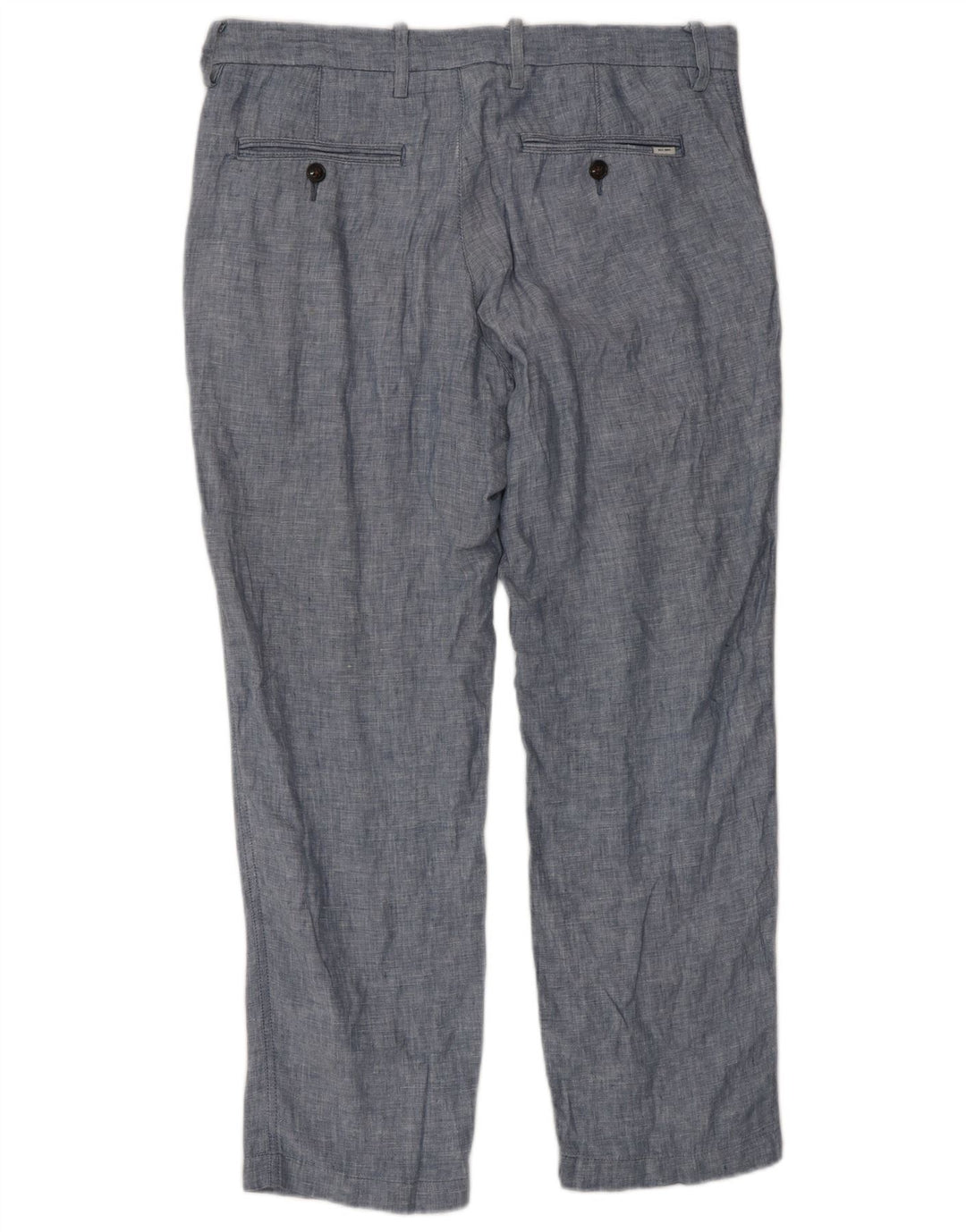Marks & Spencer Maßgeschneiderte, gerade Anzughose für Herren, W32, L29, blaues Leinen