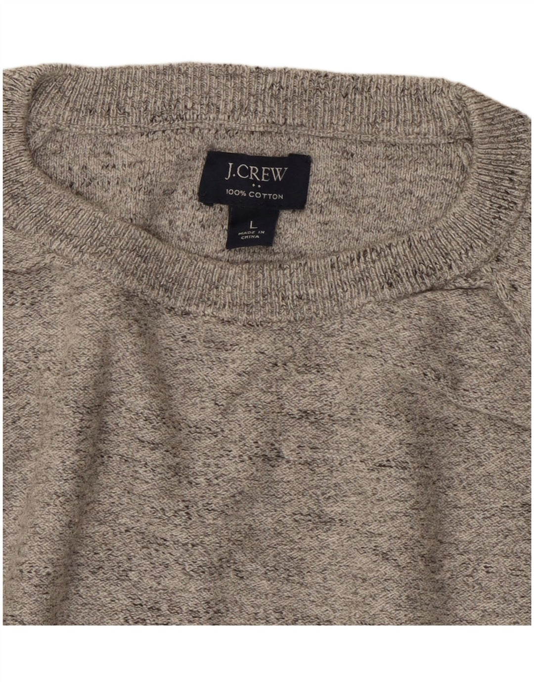 J. Crew Herren-Pullover mit Rundhalsausschnitt, groß, grau meliert, Baumwolle