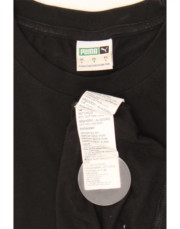 Puma Herren T-Shirt Top Large Schwarz Baumwolle