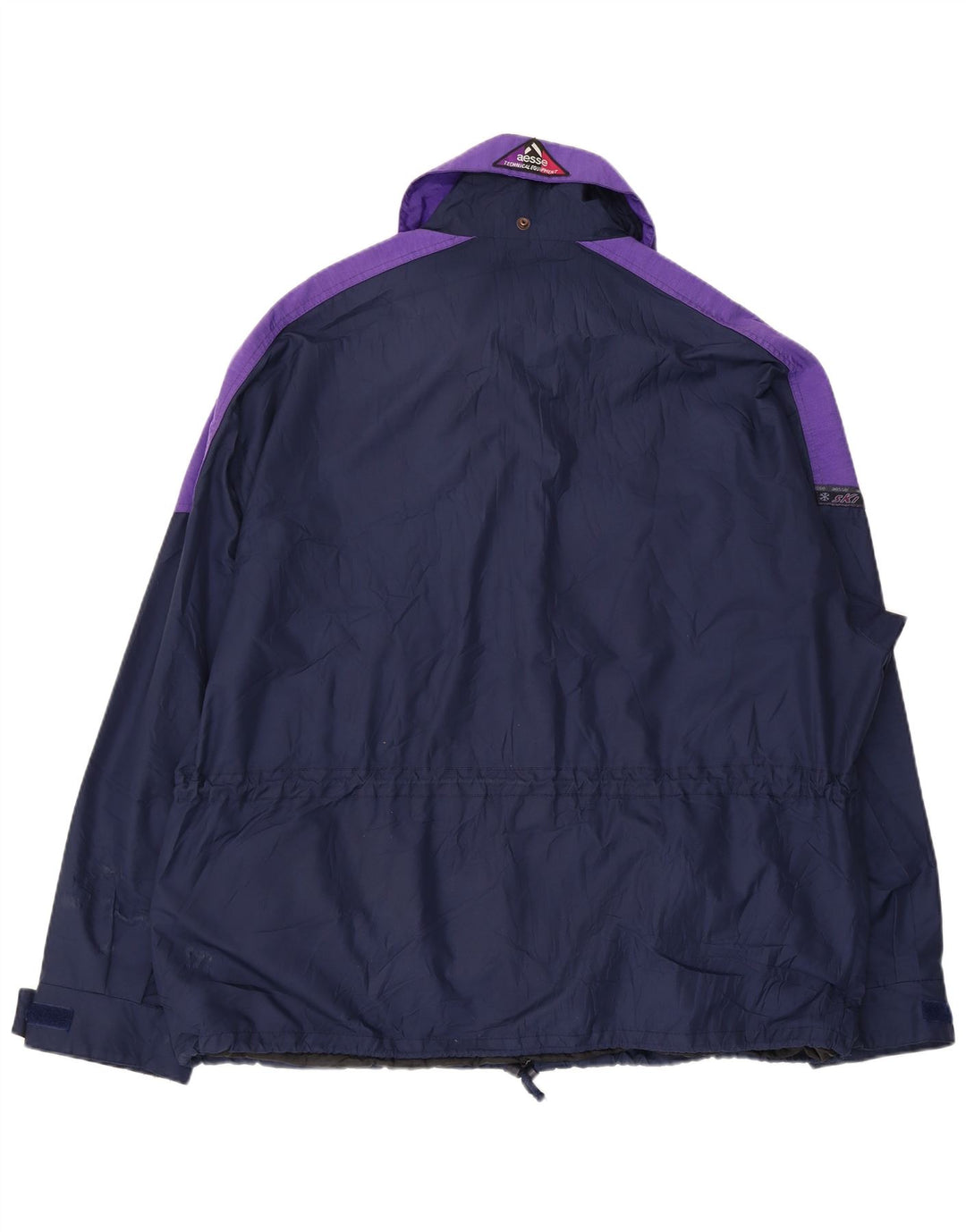 AESSE Mens Windbreaker Jacket UK 42 XL Navy Blue Colourblock Polyester