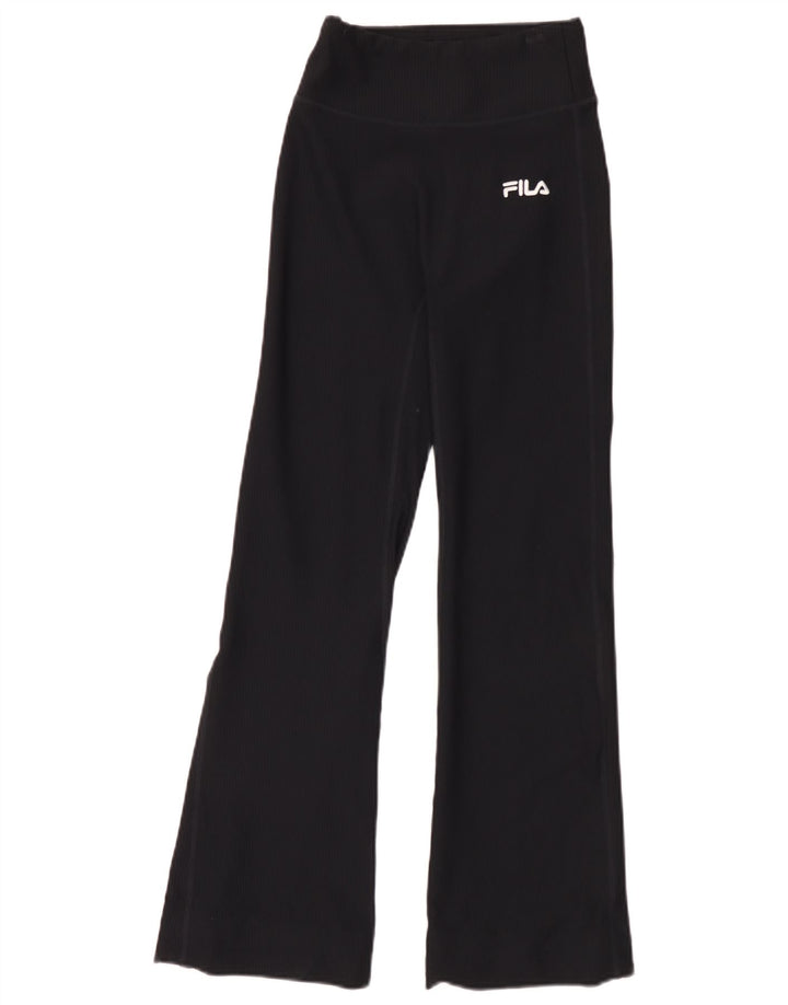 Fila Damen Trainingshose UK 10 Small Schwarz Nylon