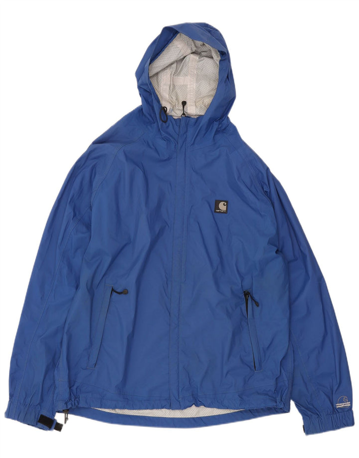 Carhartt Herren-Regenjacke mit Kapuze, UK 40, großes blaues Nylon