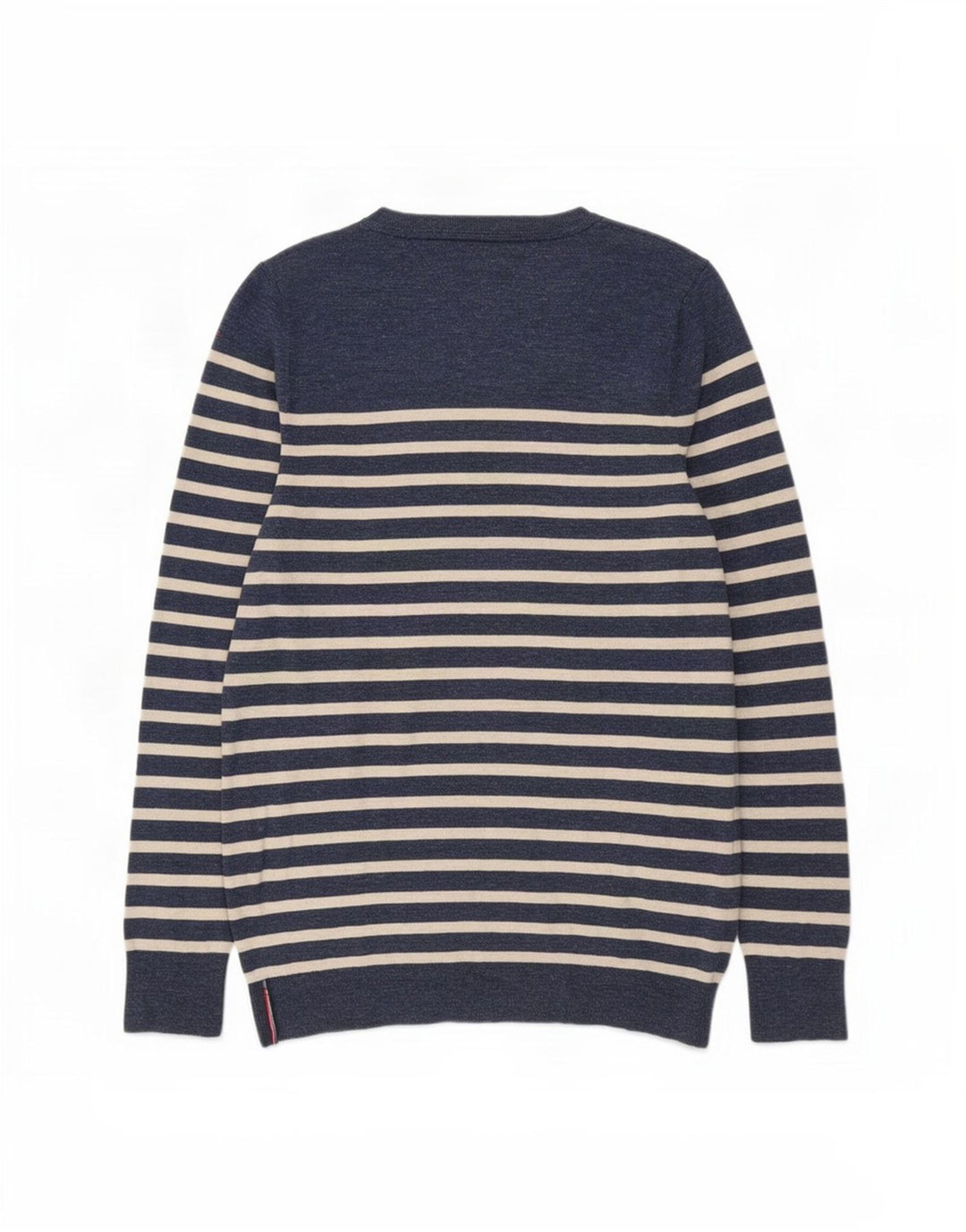 Tommy Hilfiger Herren-Pullover mit U-Boot-Ausschnitt, mittleres Marineblau gestreift