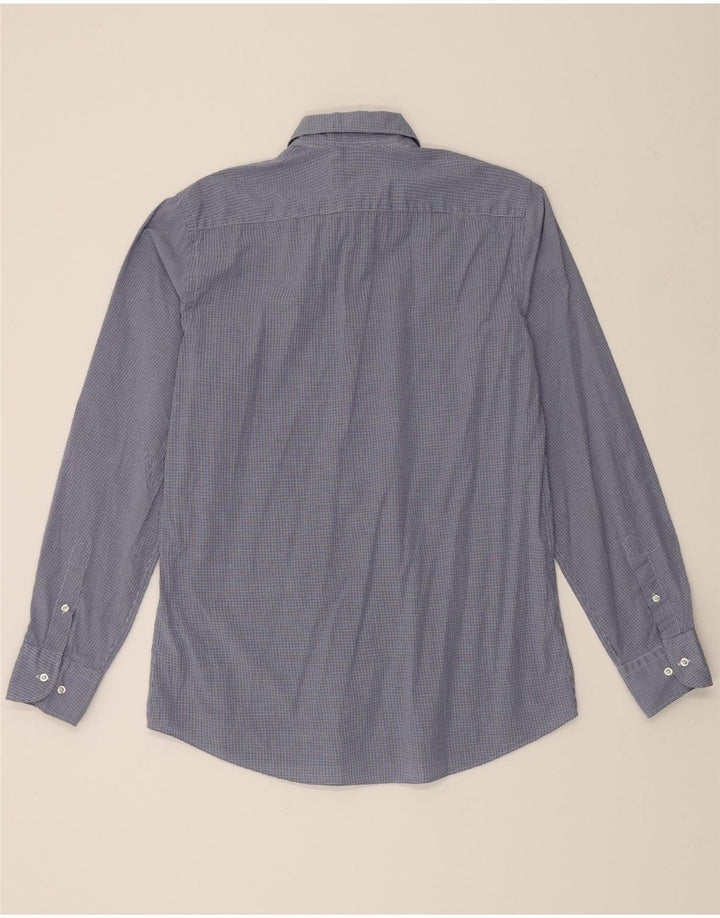 MASSIMO DUTTI Mens Slim Fit Shirt Medium Navy Blue Gingham Cotton Vintage Massimo Dutti and Second-Hand Massimo Dutti from Messina Hembry 