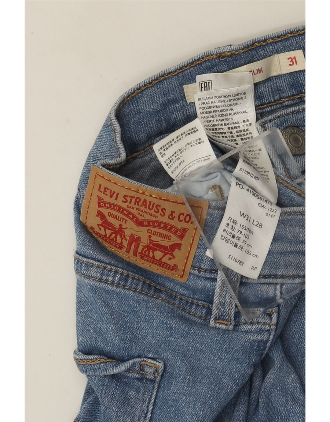 Levi's Damen 312 Shaping Slim Jeans W31 L28 Blaue Baumwolle
