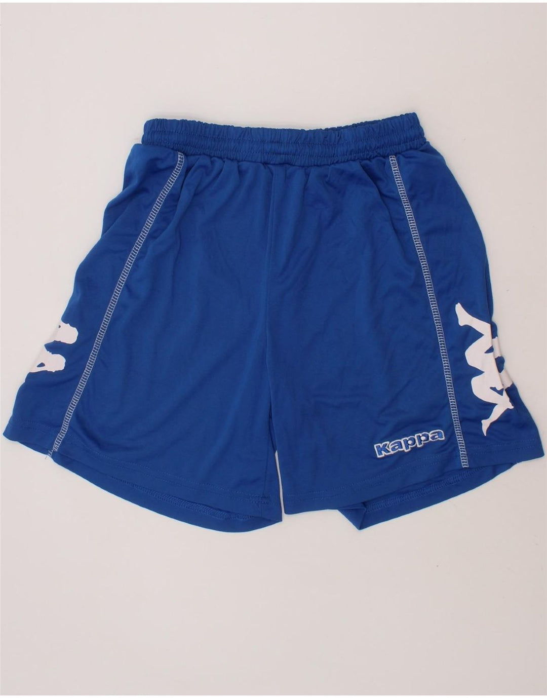 KAPPA Boys Graphic Sport Shorts 13-14 Years  Blue Polyester Vintage Kappa and Second-Hand Kappa from Messina Hembry 