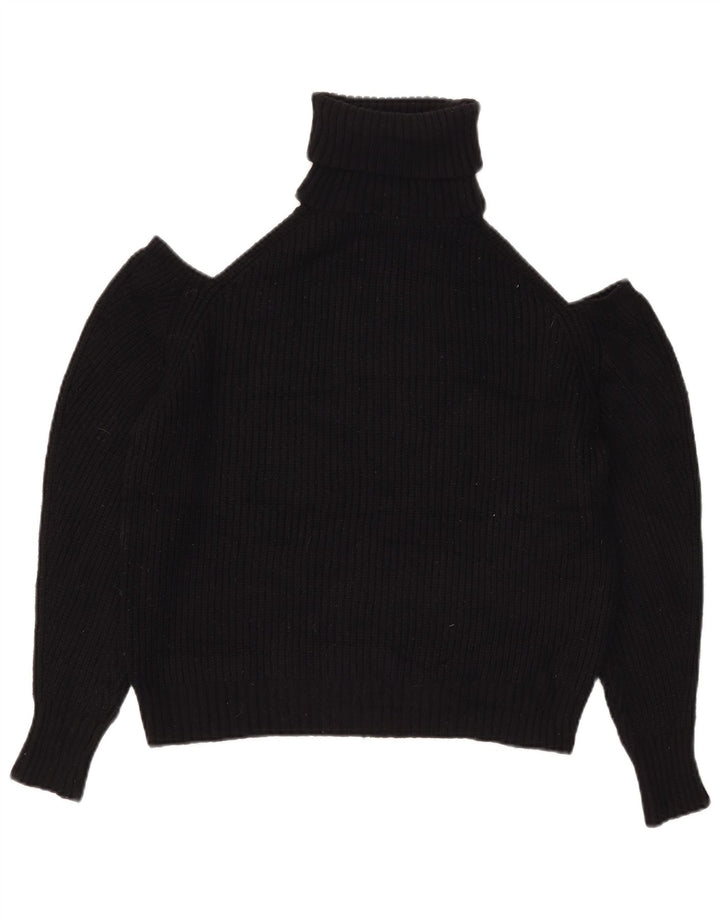 Schulterfreier Rollkragenpullover von Zara für Damen, Gr. 14, mittelschwarz