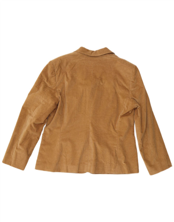 Burberry Damen-Blazerjacke aus Cord mit 3 Knöpfen, IT 46, große braune Baumwolle