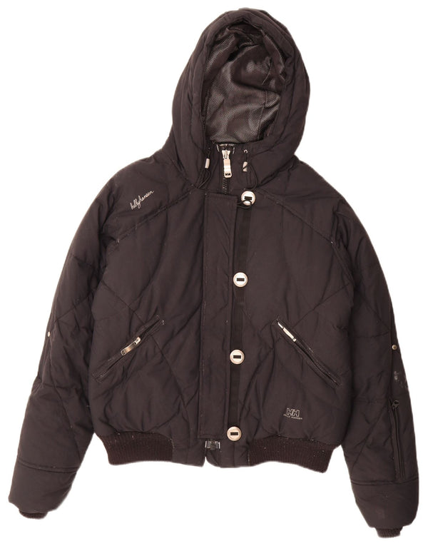 Helly Hansen Wattierte Damenjacke mit Kapuze, UK 14, Mittelschwarzes Nylon