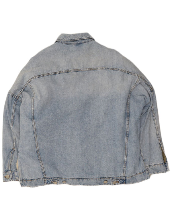 Übergroße Denim-Sherpa-Jacke von Zara für Damen, UK 14, Mittelblau