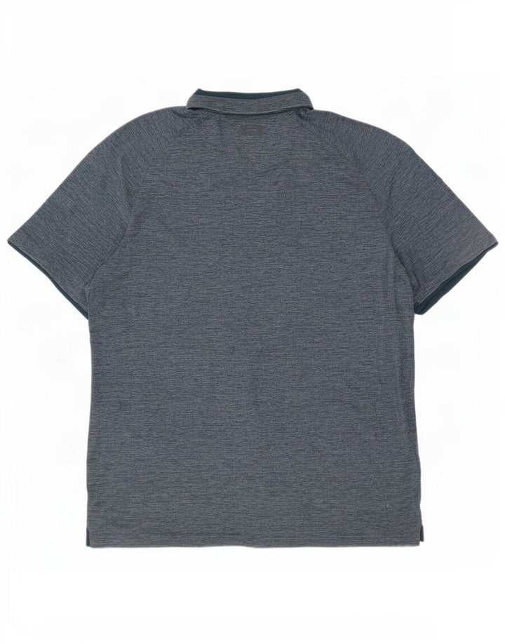 Under Armour Herren Heat Gear Poloshirt, großes, blau meliertes Polyester