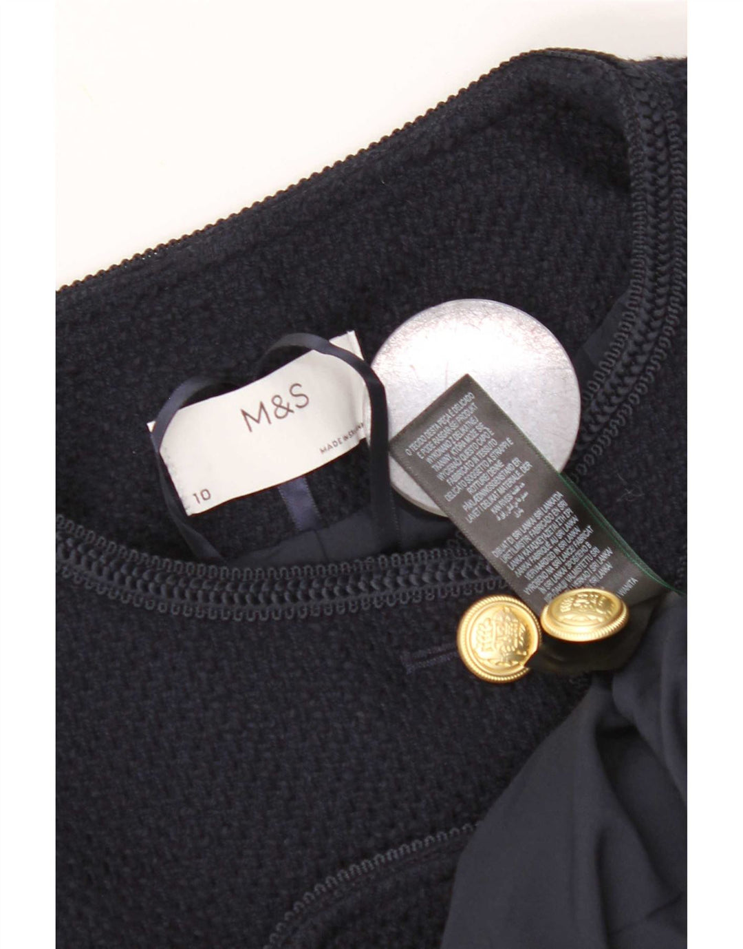 Marks & Spencer Damen-Strick-Bolero-Jacke, Größe S, Marineblau, Polyester