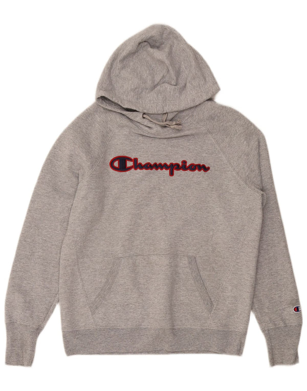 CHAMPION Herren-Kapuzenpullover mit Grafik, Größe S, Grau, Baumwolle