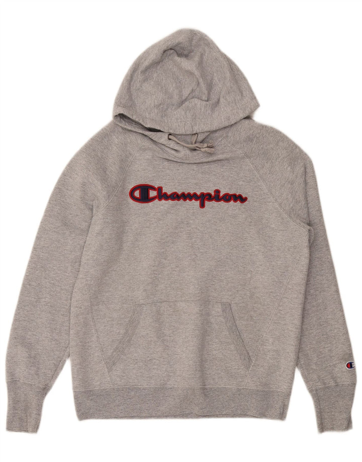CHAMPION Herren-Kapuzenpullover mit Grafik, Größe S, Grau, Baumwolle
