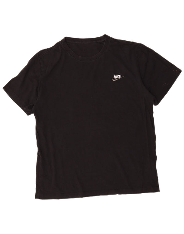 Nike Herren T-Shirt Top Large Schwarz Baumwolle